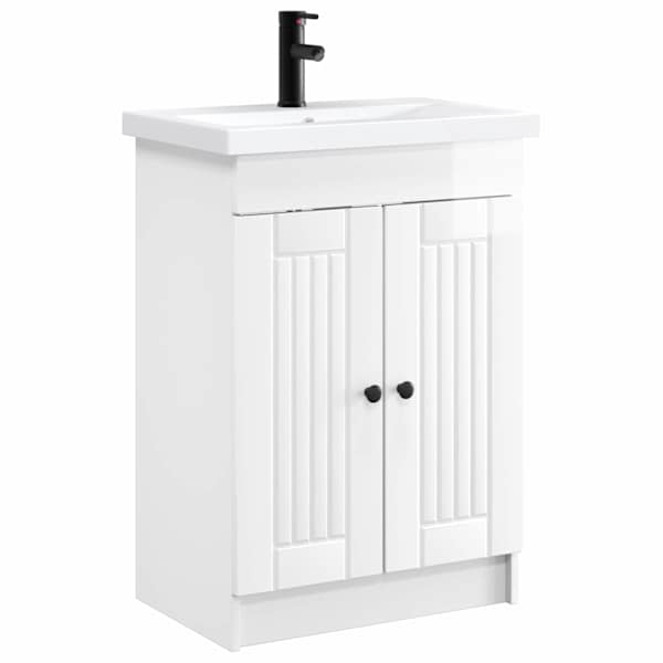 vidaXL Vannitoa m&ouml;&ouml;bleset K&otilde;rgl&auml;ikega valge 78,5 x 37,5 x 81 cm