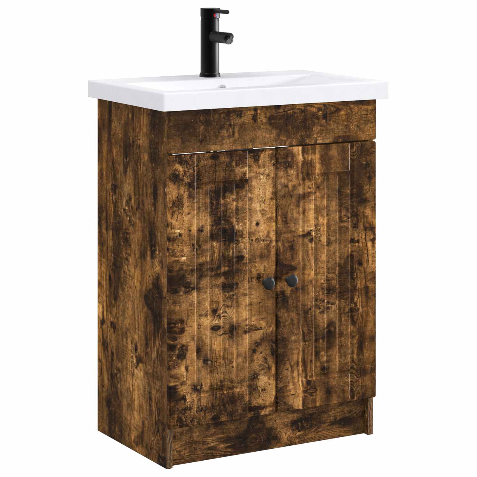 vidaXL Set de mobilier pentru baie Stejar fumuriu 78,5 x 37,5 x 81 cm