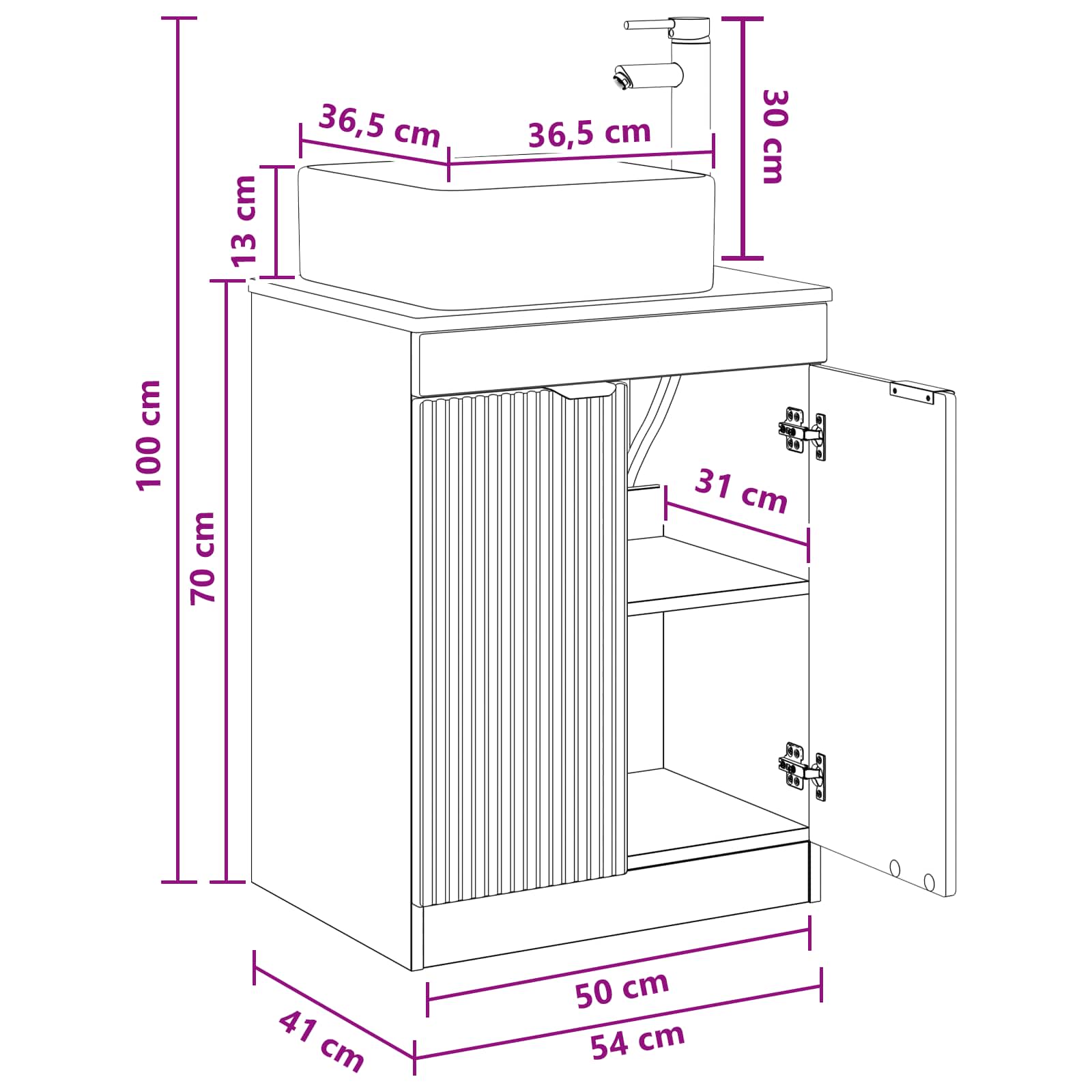 vidaXL Waschbeckenschrank Betongrau 54 x 41 x 100 cm Holzwerkstoff – Bild 12