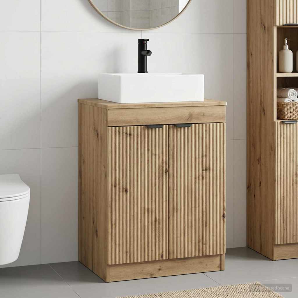 vidaXL Badezimmermöbel-Set Artisan-Eiche Holzwerkstoff