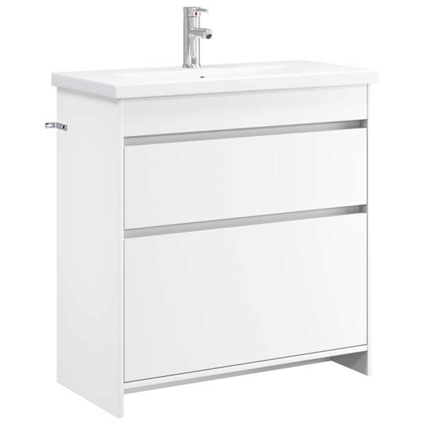 vidaXL Vannitoa m&ouml;&ouml;bleset Valge 81 x 40 x 84,5 cm Tehispuit