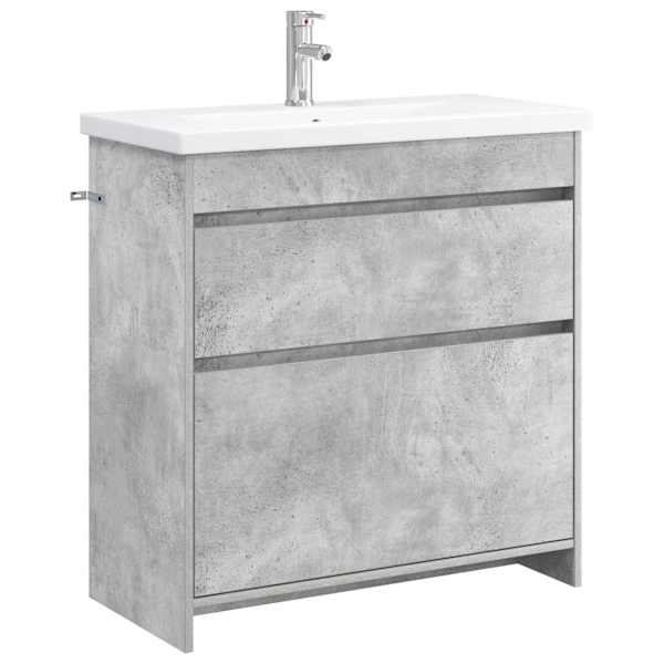 vidaXL Vannitoa m&ouml;&ouml;bleset Betoonhall 81 x 40 x 84,5 cm Tehispuit
