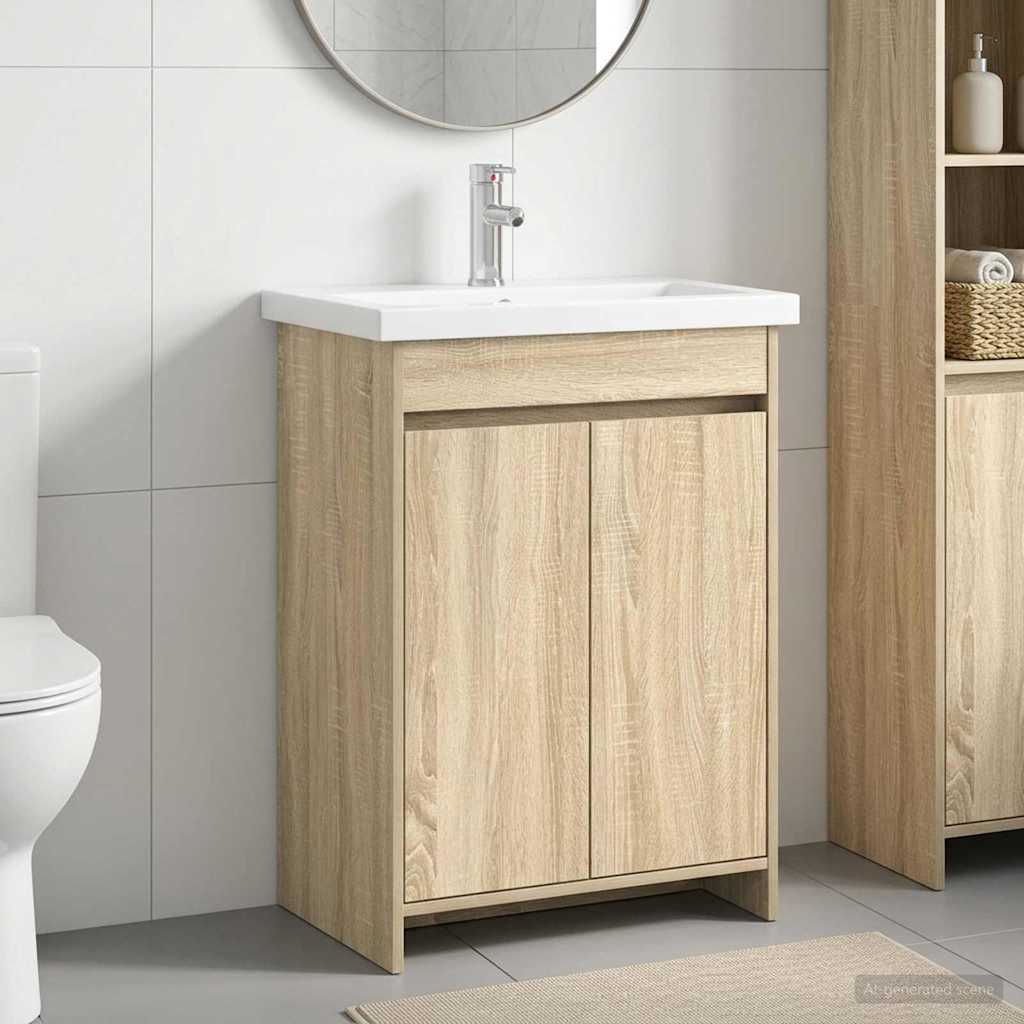 vidaXL Set de mobilier pentru baie Stejar Sonoma 81 x 40 x 84,5 cm