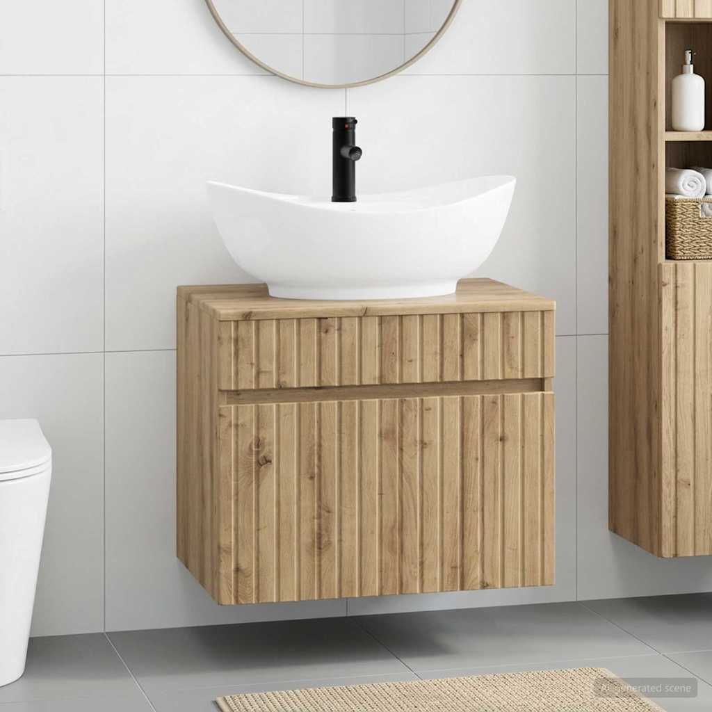 vidaXL Badezimmermöbel-Set Artisan-Eiche Holzwerkstoff
