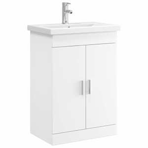 vidaXL Vannitoa m&ouml;&ouml;bleset Valge 61 x 40 x 84,5 cm Tehispuit