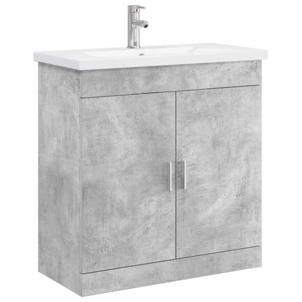 vidaXL Vannitoa m&ouml;&ouml;bleset Betoonhall 81 x 40 x 84,5 cm Tehispuit