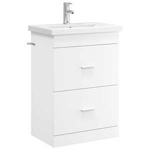 vidaXL Vannitoa m&ouml;&ouml;bleset Valge 61 x 40 x 84,5 cm Tehispuit