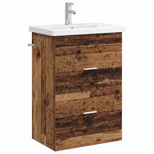 vidaXL Vannitoa m&ouml;&ouml;bleset Vana puit 61 x 40 x 84,5 cm Tehispuit