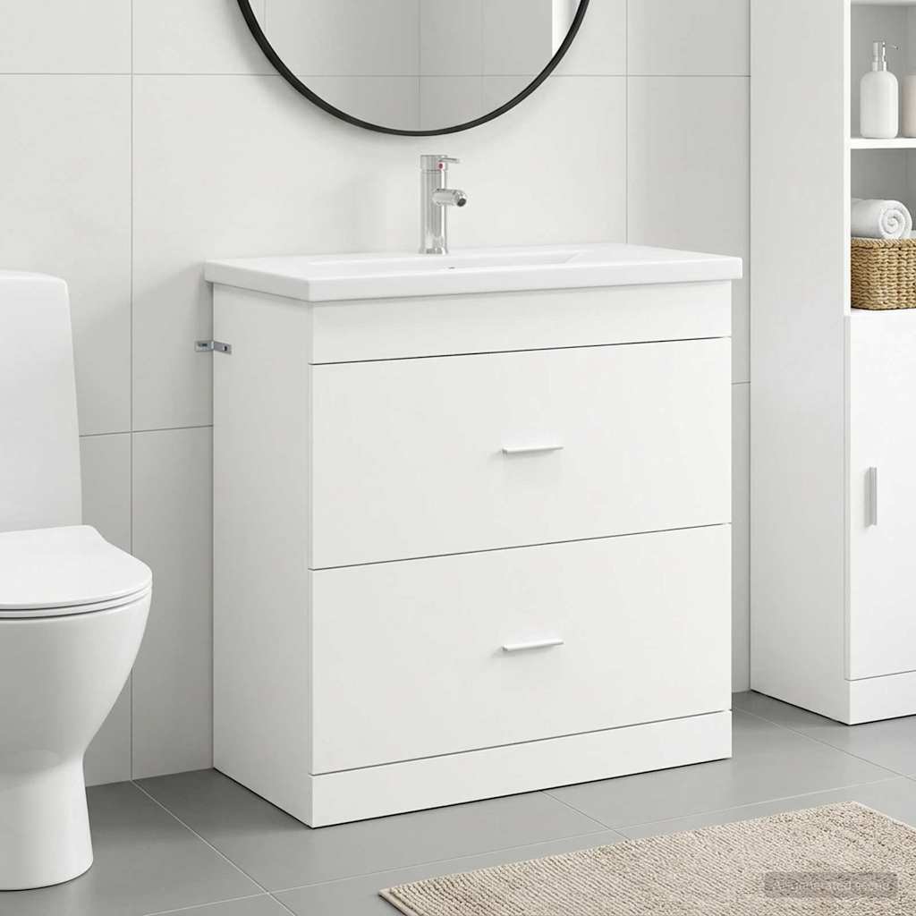 vidaXL Set de mobilier pentru baie Alb 81 x 40 x 84,5 cm