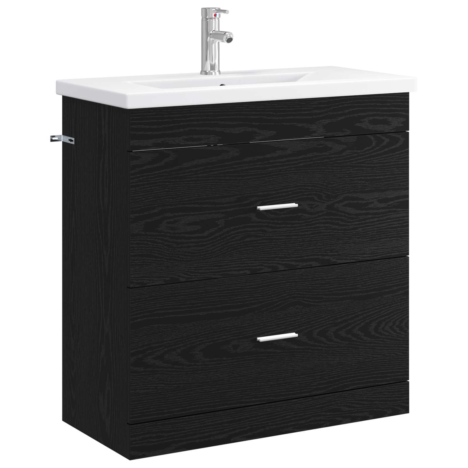 vidaXL Set de mobilier pentru baie Stejar Negru 81 x 40 x 84,5 cm