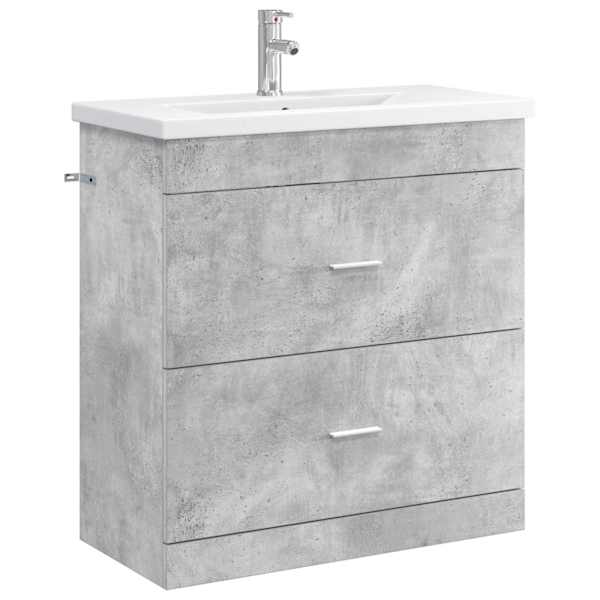 vidaXL Vannitoa m&ouml;&ouml;bleset Betoonhall 81 x 40 x 84,5 cm Tehispuit