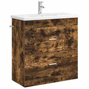 vidaXL Vannitoa m&ouml;&ouml;bleset Suitsutatud tamm 81 x 40 x 84,5 cm Tehispuit