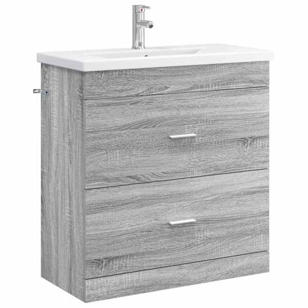 vidaXL Vannitoa m&ouml;&ouml;bleset Hall Sonoma 81 x 40 x 84,5 cm Tehispuit