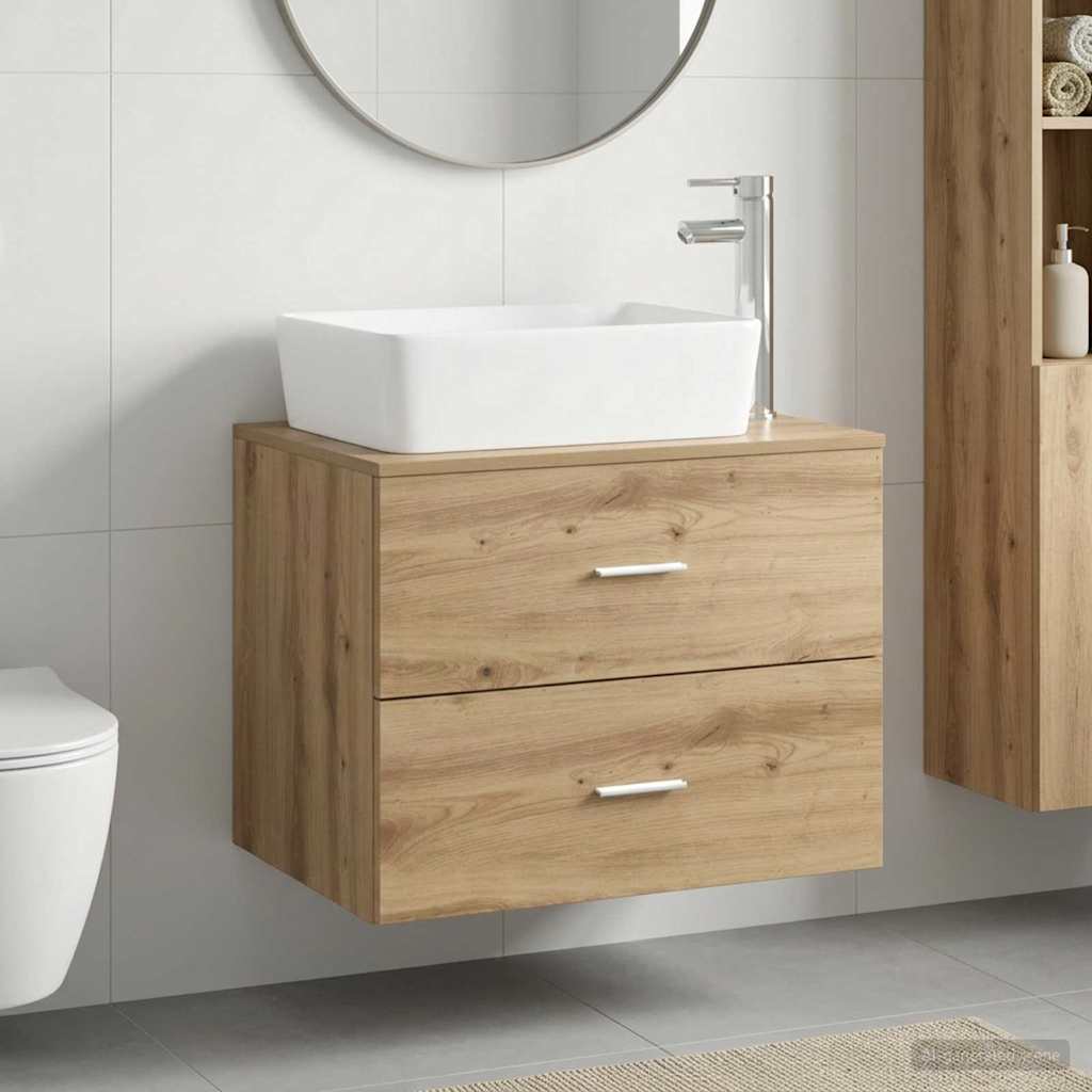 vidaXL Badezimmermöbel-Set Artisan-Eiche Holzwerkstoff