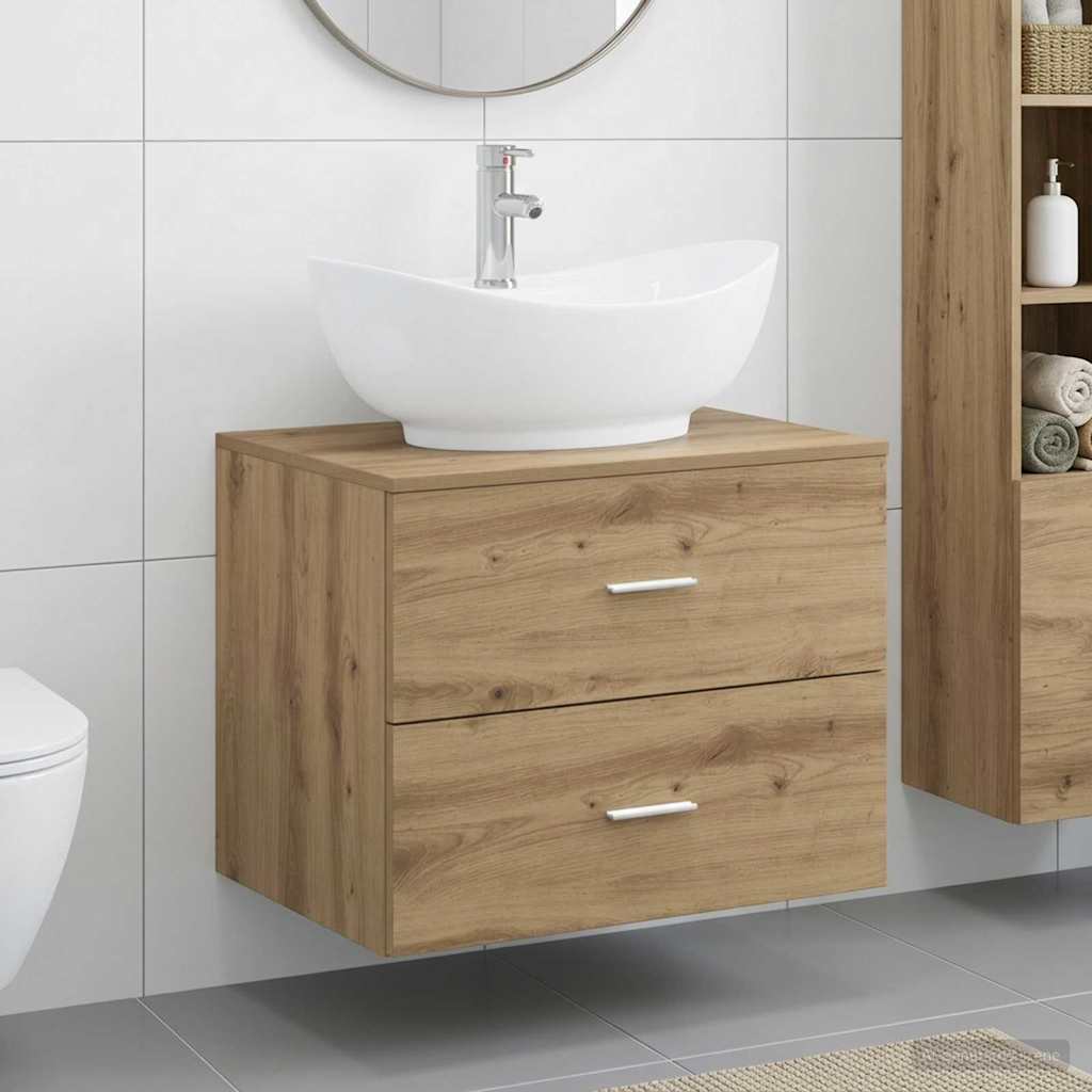 vidaXL Badezimmermöbel-Set Artisan-Eiche Holzwerkstoff