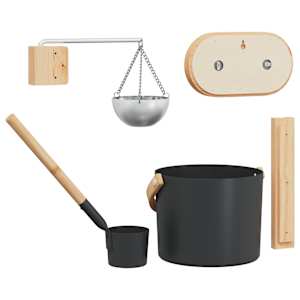 Sada doplňků do sauny 5 pcs Černá - obrázek 5