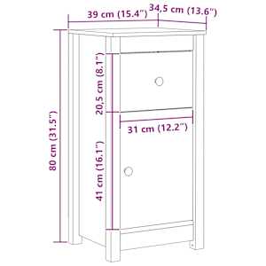 Servírovací skříň 2 pcs Voskově hnědá 39 x 34,5 x 80 cm - obrázek 9