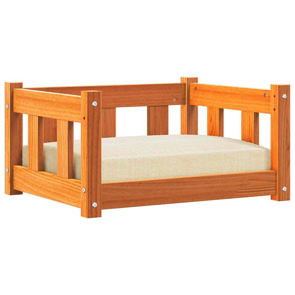 vidaXL Hondenbed Wasbruin 55 x 45 x 28 cm Massief grenenhout