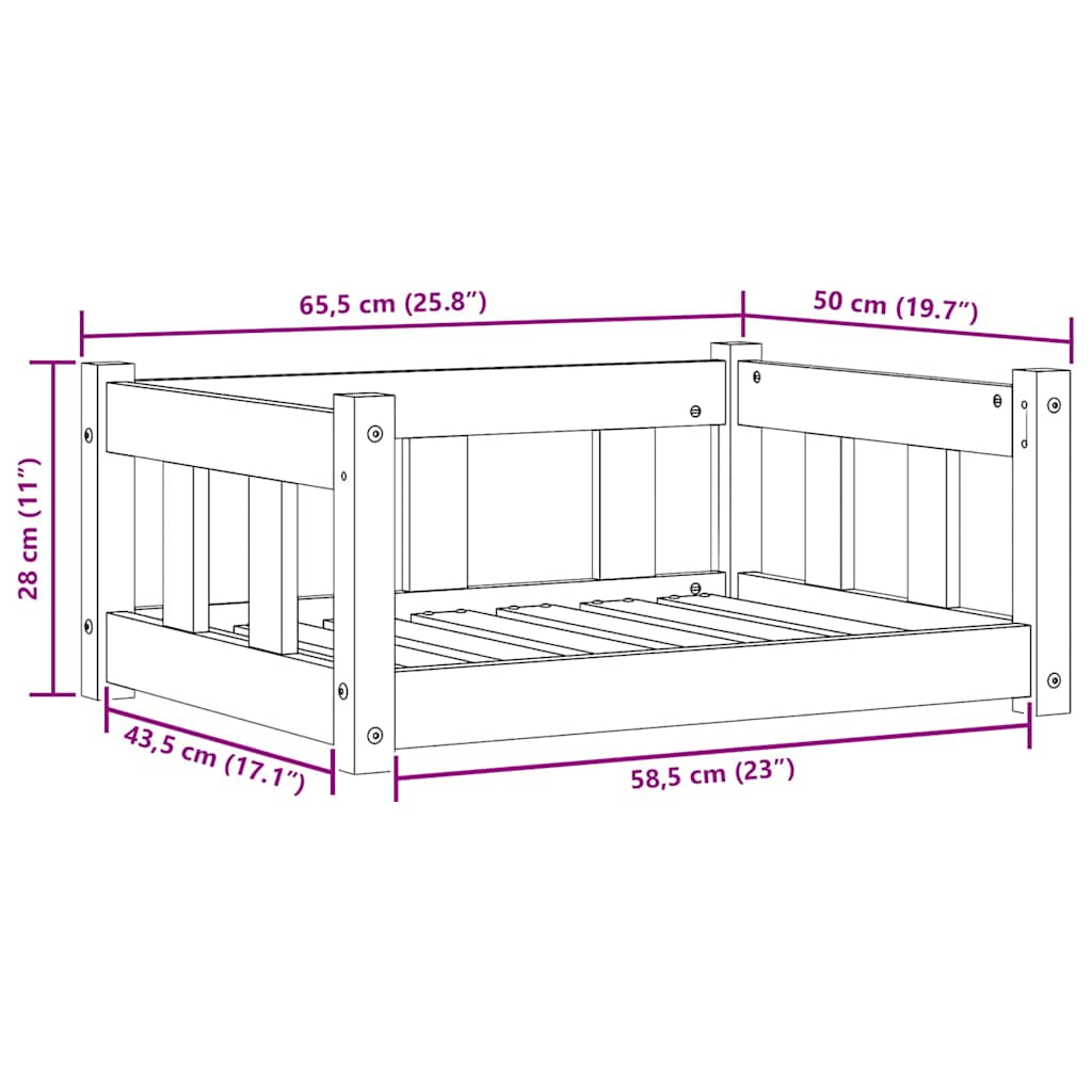 Koiran Peti Vaha ruskea 65,5 x 50,5 x 28 cm Massiivinen mänty - Image 10
