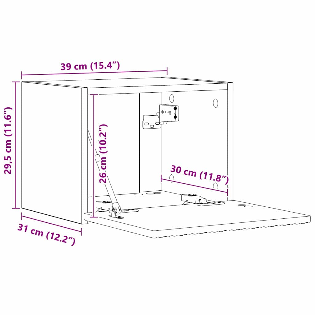 TV stenska omara Sonoma 60 x 31 x 29.5 cm Konstruiran les - slika 13