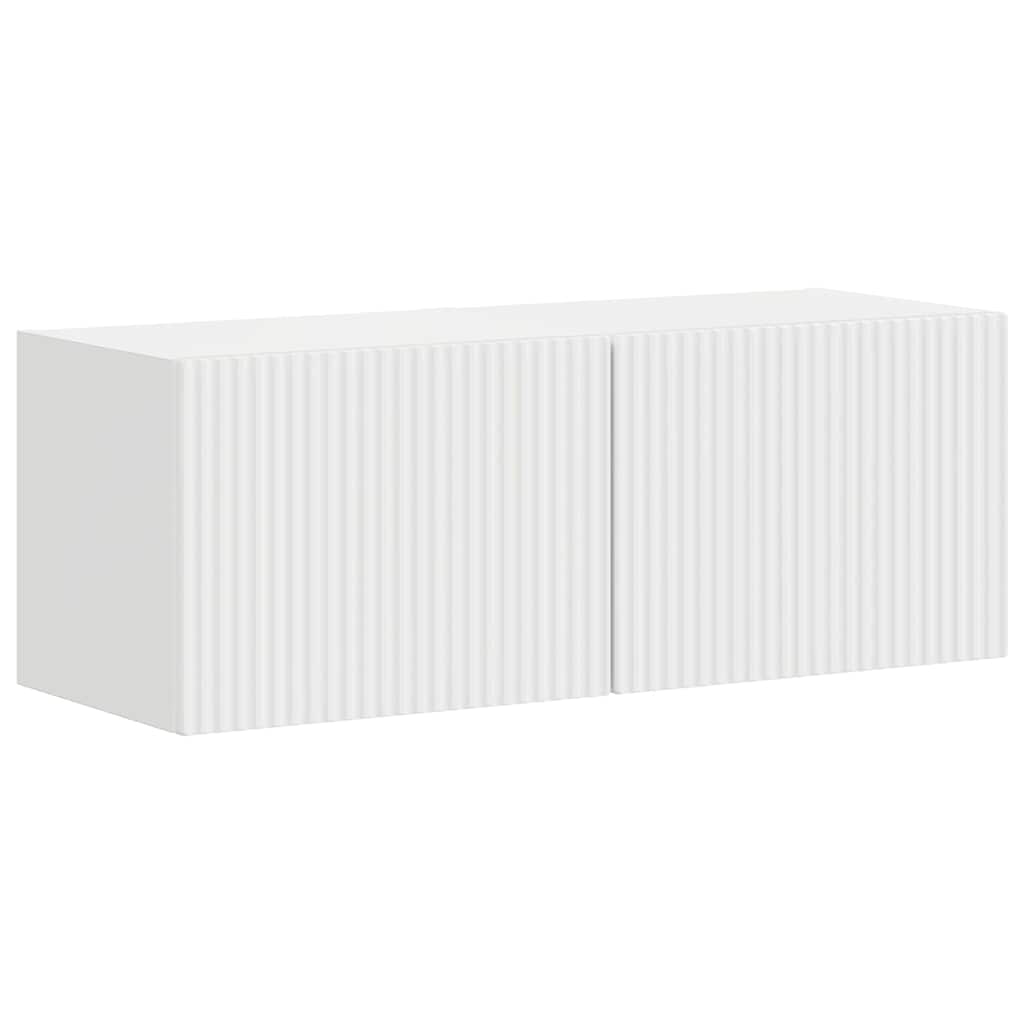VidaXL Tv Wandkast 2 Pcs Glanzend Wit 60 X 31 X 29.5 Cm Bewerkt Hout