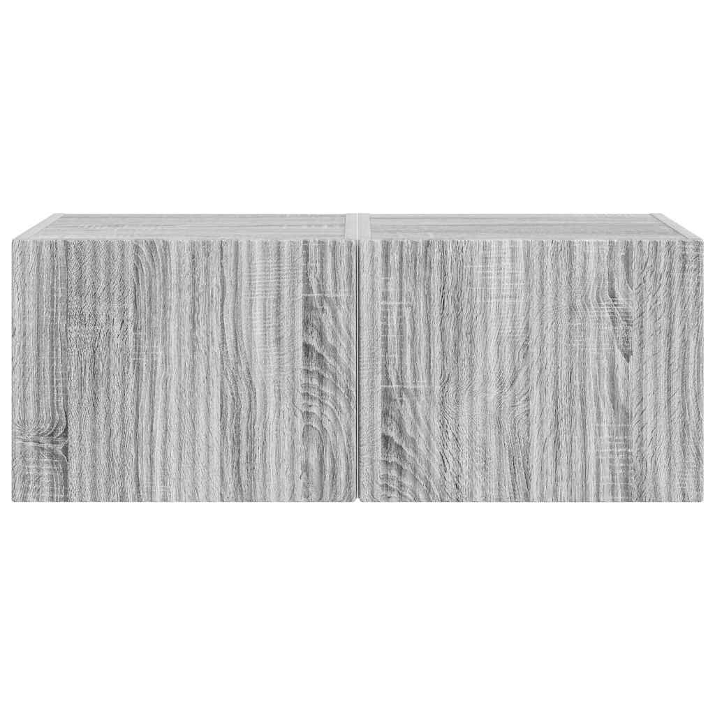 Ντουλάπι Τηλεόρασης Τοίχου Επιτοίχιο 2 pcs Γκρίζο Σονομα - Image 7