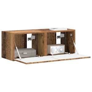 TV wall cabinet Nástěnný 2 pcs Staré dřevo 60 x 31 x 29.5 cm - obrázek 3