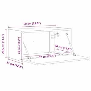 TV wall cabinet Černá 60 x 31 x 29.5 cm kompozitní dřevo - obrázek 13