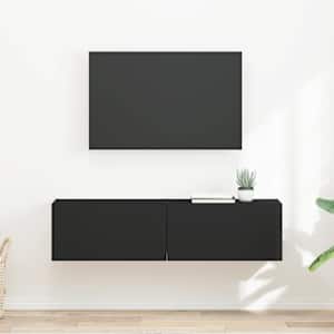 TV stenska omara 2 pcs Črna 60 x 31 x 29,5 cm Konstruiran les