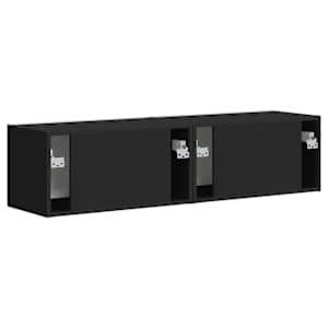 TV wall cabinet 2 pcs Černá 60 x 31 x 29,5 cm kompozitní dřevo - obrázek 9