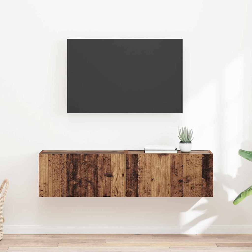 Mobilă și Mobilier - Dulap TV de perete Pe perete 2 pcs Lemn Vechi 60 x 31 x 29.5 cm