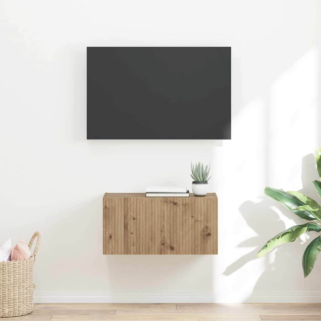 Mobilă și Mobilier - Dulap TV de perete Pe perete Stejar artizanal 60 x 31 x 29.5 cm