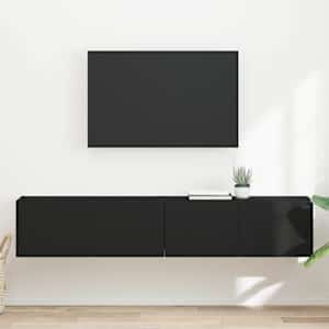 TV wall cabinet Nástěnný 2 pcs Černá 78,5 x 31 x 29,5 cm - obrázek 1