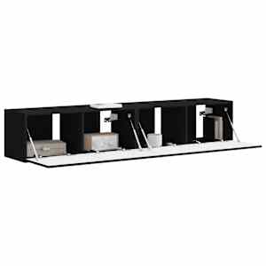 TV wall cabinet Nástěnný 2 pcs Černá 78,5 x 31 x 29,5 cm - obrázek 3