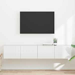 TV wall cabinet Nástěnný 2 pcs Lesklá Bílá 78,5 x 31 x 29,5 cm - obrázek 1