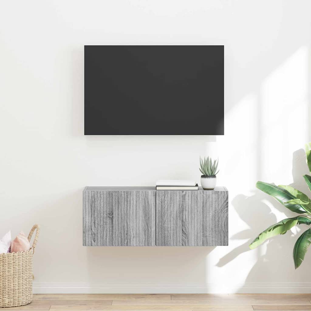 Mobilă și Mobilier - Dulap TV de perete Gri Sonoma 60 x 31 x 29.5 cm Lemn compozit