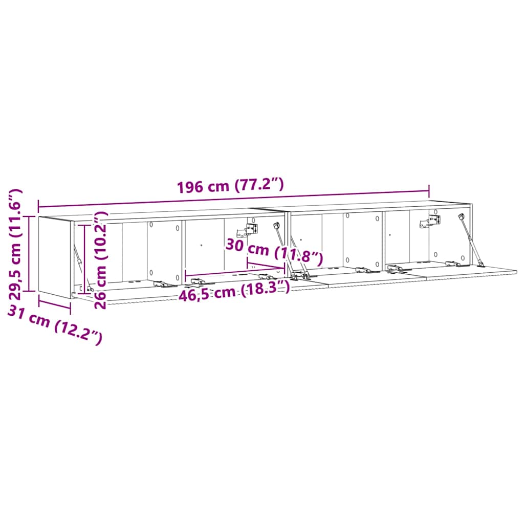 TV wall cabinet 2 pcs Sonoma 98 x 31 x 29,5 cm kompozitní dřevo - obrázek 14