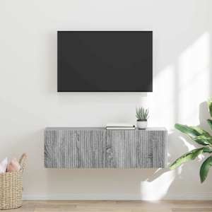 TV stenska omara Siva Sonoma 98 x 31 x 29,5 cm Konstruiran les