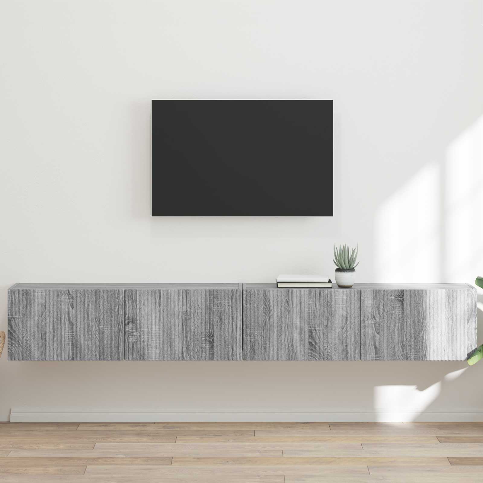 vidaXL TV-Wandschrank 2 pcs Graues Sonoma 98 x 31 x 29,5 cm