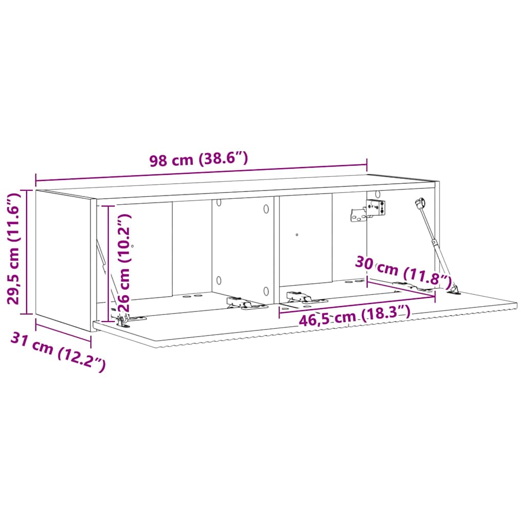 TV stenska omara Oreh 98 x 31 x 29,5 cm Konstruiran les - slika 13