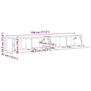 TV wall cabinet Nástěnný 2 pcs Umělecký dub 98 x 31 x 29,5 cm - obrázek 14