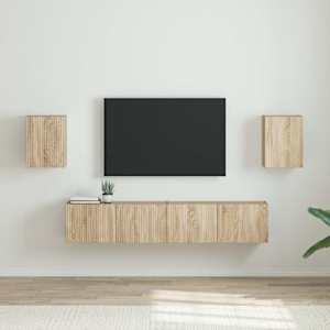 TV stenska omara 2 pcs Sonoma 30 x 31 x 40 cm Konstruiran les