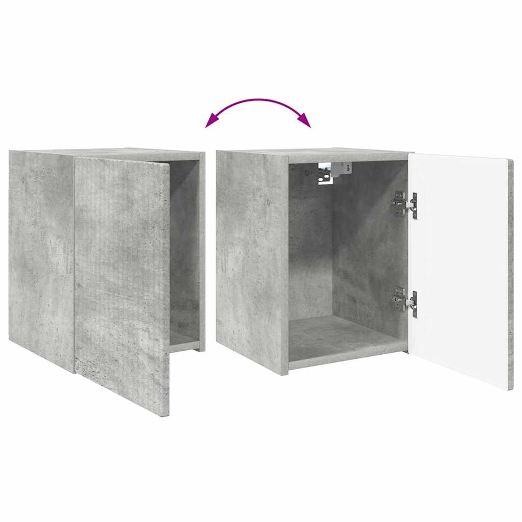 TV stenska omara 2 pcs Beton 30 x 31 x 40 cm Konstruiran les - slika 13