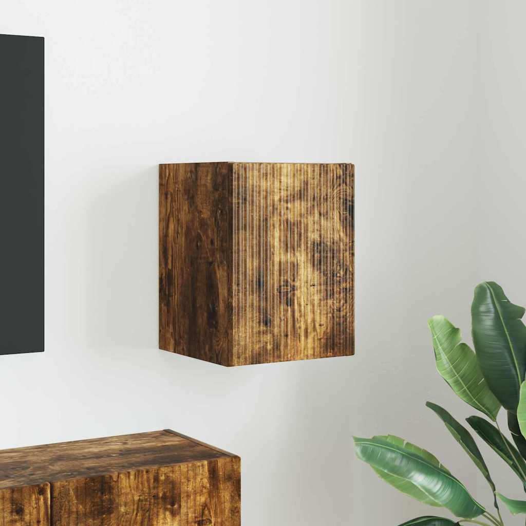 vidaXL Dulap TV de perete Stejar fumuriu 30 x 31 x 40 cm Lemn compozit