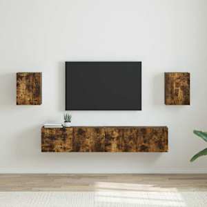 TV stenska omara 2 pcs Dimljeni oreh 30 x 31 x 40 cm