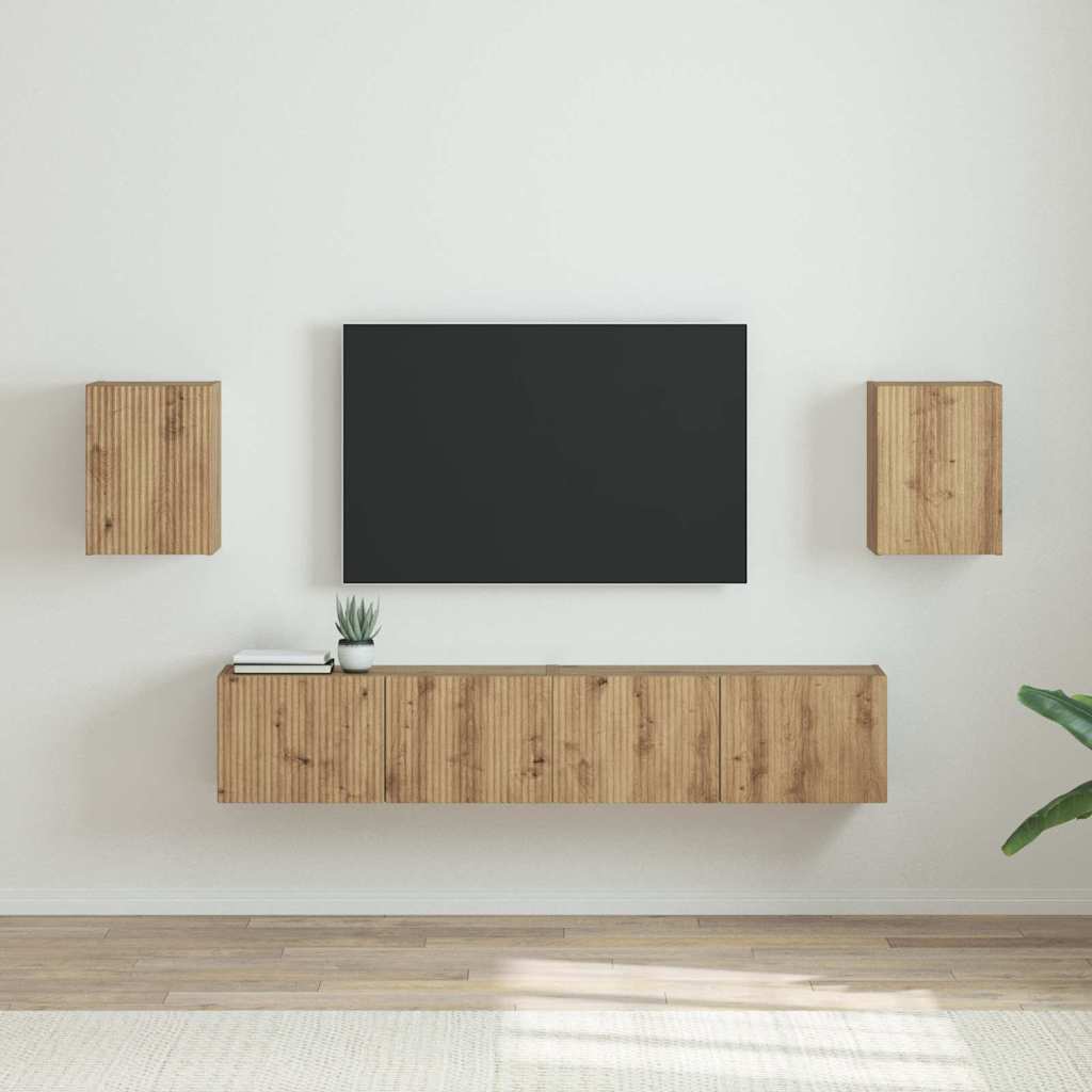 vidaXL Dulap TV de perete 2 pcs Stejar artizanal 30 x 31 x 40 cm