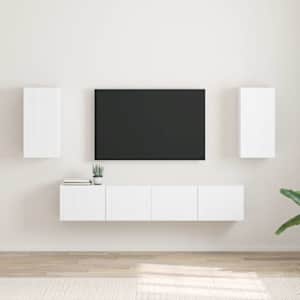 TV stenska omara 2 pcs Bela 30 x 31 x 60 cm Konstruiran les