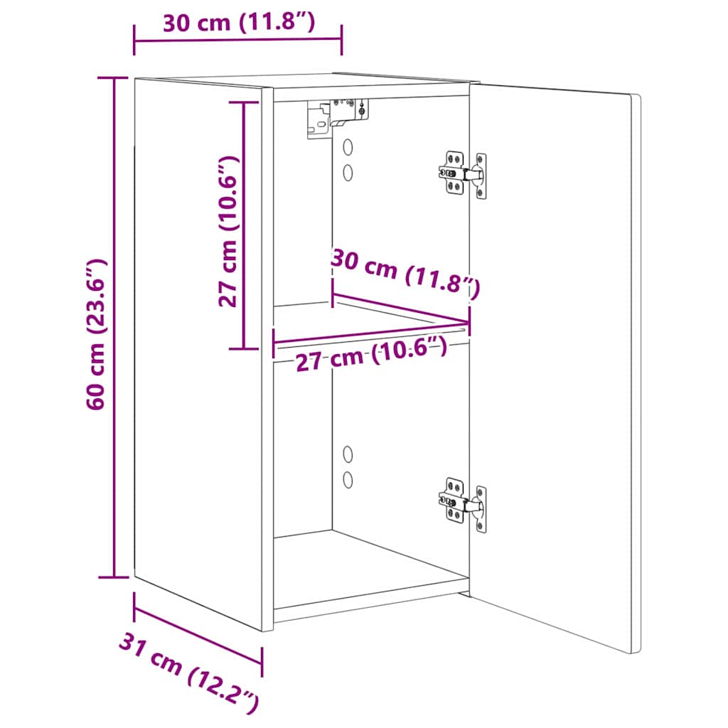 TV wall cabinet 2 pcs Bílá 30 x 31 x 60 cm kompozitní dřevo - obrázek 15