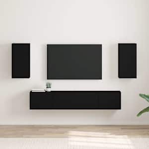 TV stenska omara 2 pcs Črna 30 x 31 x 60 cm Konstruiran les
