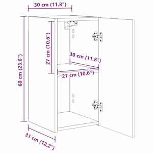 TV wall cabinet Nástěnný 2 pcs Lesklá Bílá 30 x 31 x 60 cm - obrázek 15